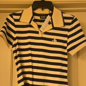 Scotch & Soda Navy and Cream Striped Bodysuit